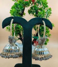   Big Jhumka earrings for wo  ethnic and occasional wear- GREY COLOUR