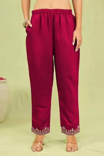 Vredevogel  women   s viscose roman silk embroidery straight kurta pant with dupatta set