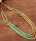   groom sherwani necklace moti mala layered for wedding | groom mala with brooch set