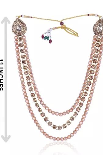   groom sherwani necklace moti mala layered for wedding | groom mala with brooch set