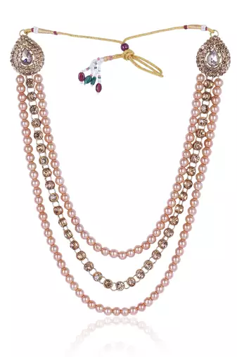   groom sherwani necklace moti mala layered for wedding | groom mala with brooch set