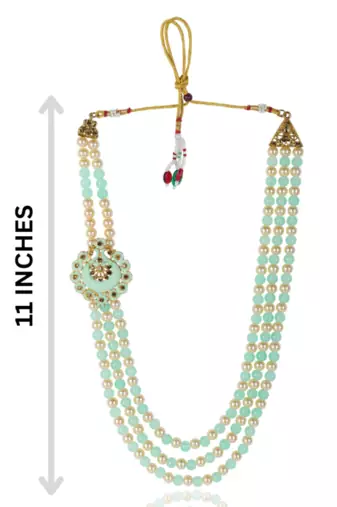   groom sherwani necklace moti mala layered for wedding | groom mala with brooch set