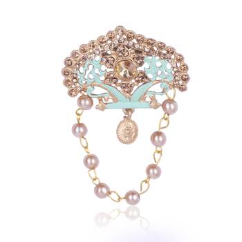   groom sherwani necklace moti mala layered for wedding | groom mala with brooch set 3