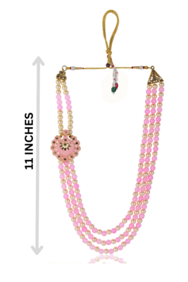   groom sherwani necklace moti mala layered for wedding | groom mala with brooch set 5