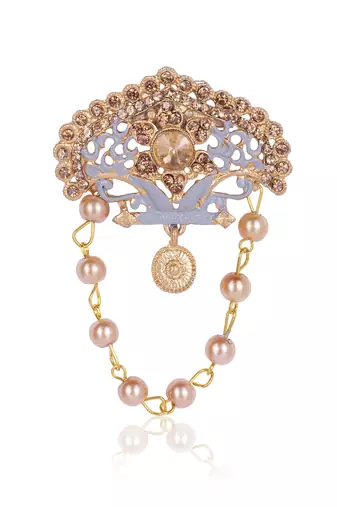   groom sherwani necklace moti mala layered for wedding | groom mala with brooch set