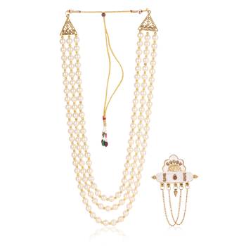 Groom mala and brooch set 2