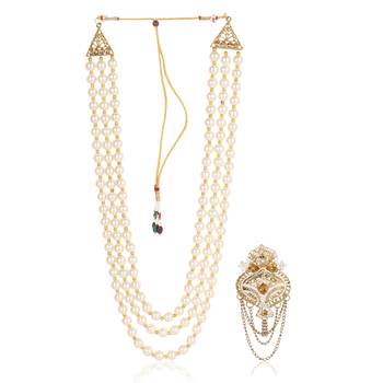 Groom mala and brooch set 2