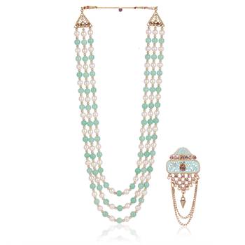 Groom mala and brooch set 2