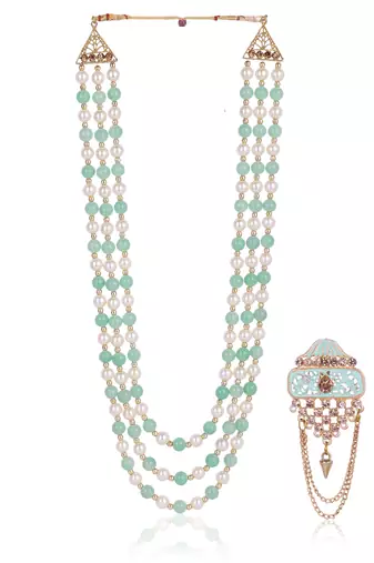 Groom mala and brooch set