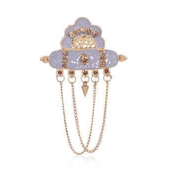   groom sherwani necklace moti mala layered for wedding | groom mala with brooch set 3