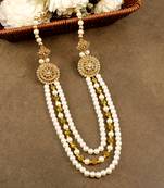   groom sherwani necklace moti mala layered for wedding | groom mala with brooch set