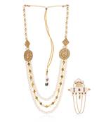   groom sherwani necklace moti mala layered for wedding | groom mala with brooch set