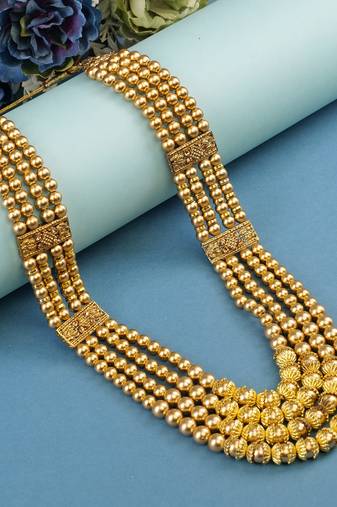  groom sherwani necklace moti mala layered for wedding | groom mala with brooch set