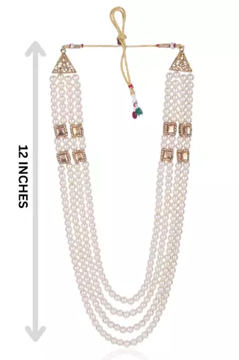   groom sherwani necklace moti mala layered for wedding | groom mala with brooch set