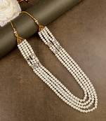   groom sherwani necklace moti mala layered for wedding | groom mala with brooch set