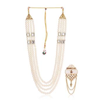 Groom mala and brooch set 2