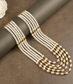   groom sherwani necklace moti mala layered for wedding | groom mala with brooch set