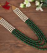   groom sherwani necklace moti mala layered for wedding | groom mala with brooch set