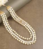   groom sherwani necklace moti mala layered for wedding | groom mala with brooch set