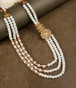  groom sherwani necklace moti mala layered for wedding | groom mala with brooch set