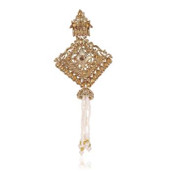   groom sherwani necklace moti mala layered for wedding | groom mala with brooch set 3