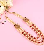   groom sherwani necklace moti mala layered for wedding | groom mala with brooch set