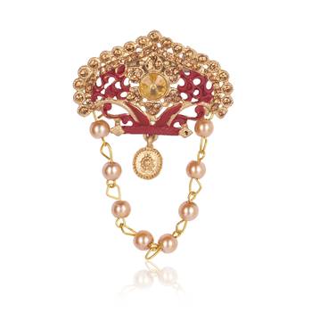   groom sherwani necklace moti mala layered for wedding | groom mala with brooch set 3