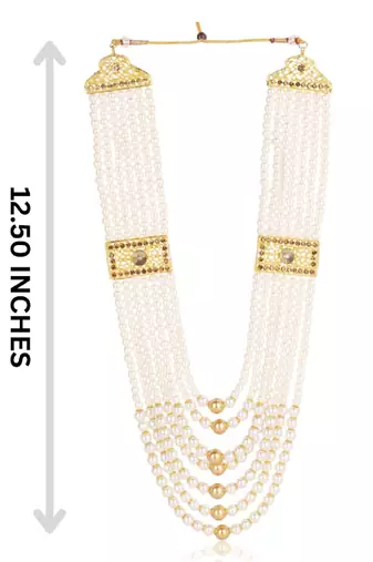   groom sherwani necklace moti mala layered for wedding | groom mala with brooch set