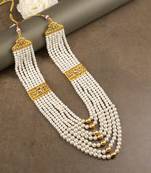   groom sherwani necklace moti mala layered for wedding | groom mala with brooch set