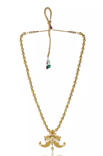   groom sherwani necklace moti mala layered for wedding | groom mala with brooch set