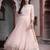 Peach solid cotton maxi dress with beads work