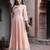Peach solid cotton maxi dress with beads work