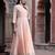 Peach solid cotton maxi dress with beads work