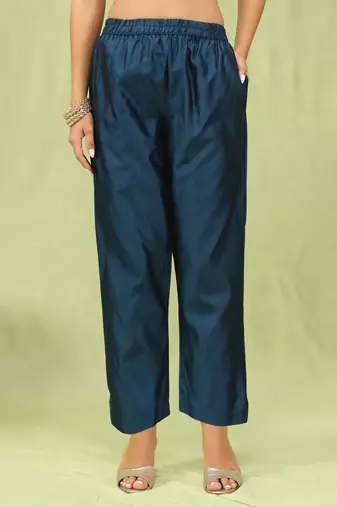 Vredevogel  women cotton silk blend kurta and pant sets with handwork and dupatta