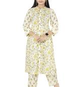 Off white Cotton Printed Kurta