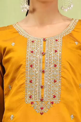 Vredevogel  women   s viscose roman silk embroidery straight kurta pant with dupatta set