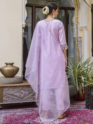 Vredevogel  women   s viscose roman silk embroidery straight kurta pant with dupatta set 2