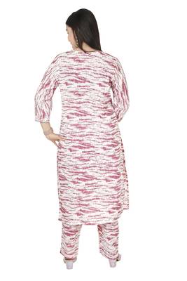 Pink Cotton  Printed Kurta with Pant  2