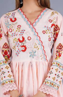 Peach Viscose Rayon Printed Kurta Pant With Dupatta 6