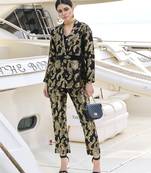 black jacquard ethnic motifs brocade woven design festive & party co-ord set