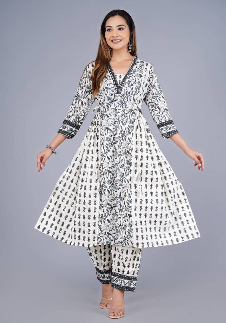 Grey Viscose Rayon Printed Kurta Pant With Dupatta