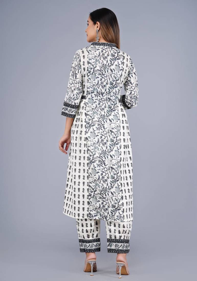 Grey Viscose Rayon Printed Kurta Pant With Dupatta