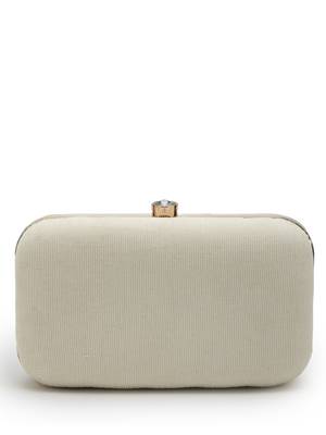 adorn off white & multi quirky embellished corduroy clutch 5