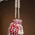 droop red & white pearl embellished velvet potli