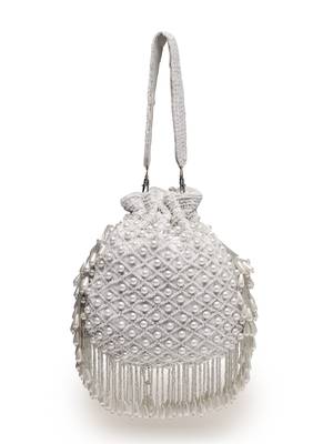 droop white pearl embellished velvet potli 5