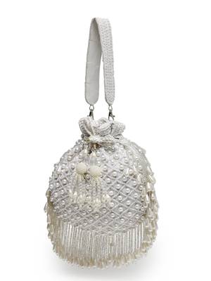 droop white pearl embellished velvet potli 6