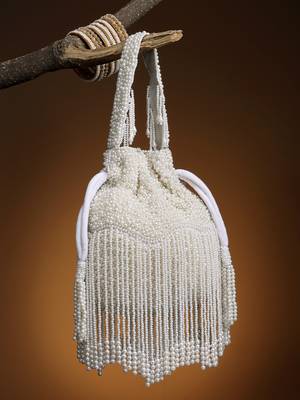 droop off white pearl embellished velvet potli 1