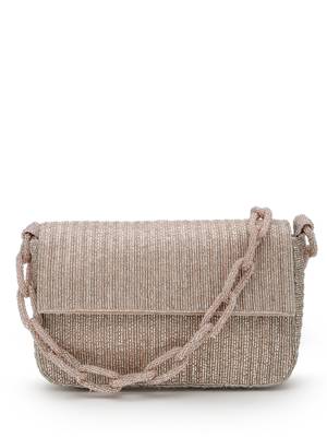 coffer dusky pink striped embellished faux silk clutch 4