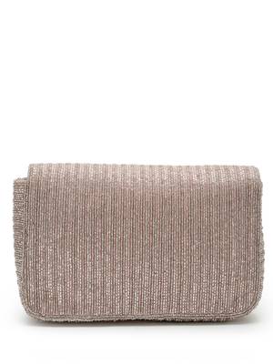 coffer dusky pink striped embellished faux silk clutch 5
