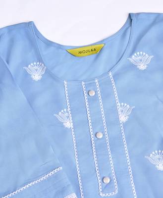  blue rayon paisley chikankari straight kurta with palazzo 2